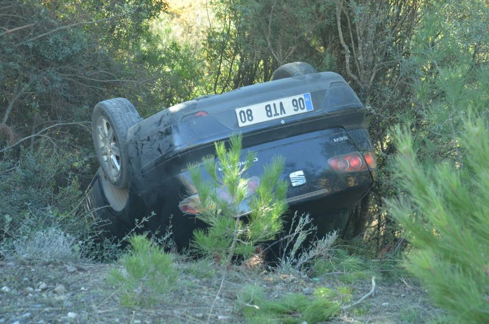 Kastamonu'da mıcıra kapılan otomobil takla attı 1 yaralı